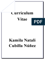 Curriculum Kamila Cubilla