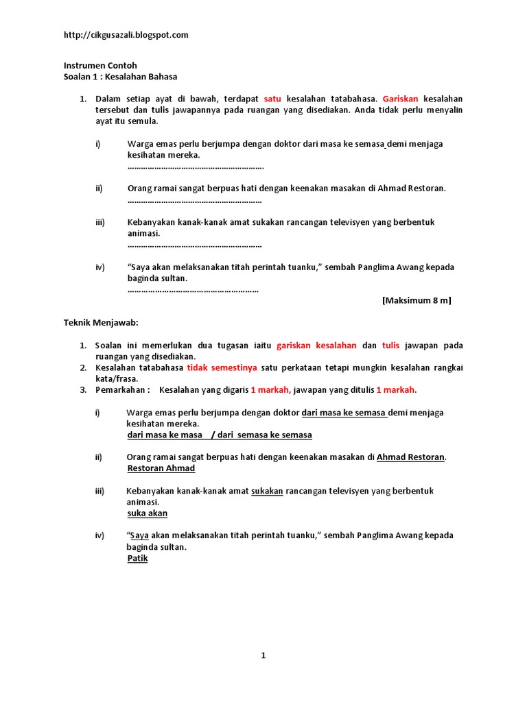 Instrumen Contoh Soalan 1 Pdf