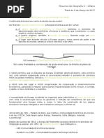 Teste de Geografia C 9 de Março