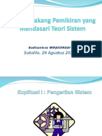 Latar Belakang Pemikiran Yang Mendasari Teori Sistem-Budisantoso Wirjodirdjo