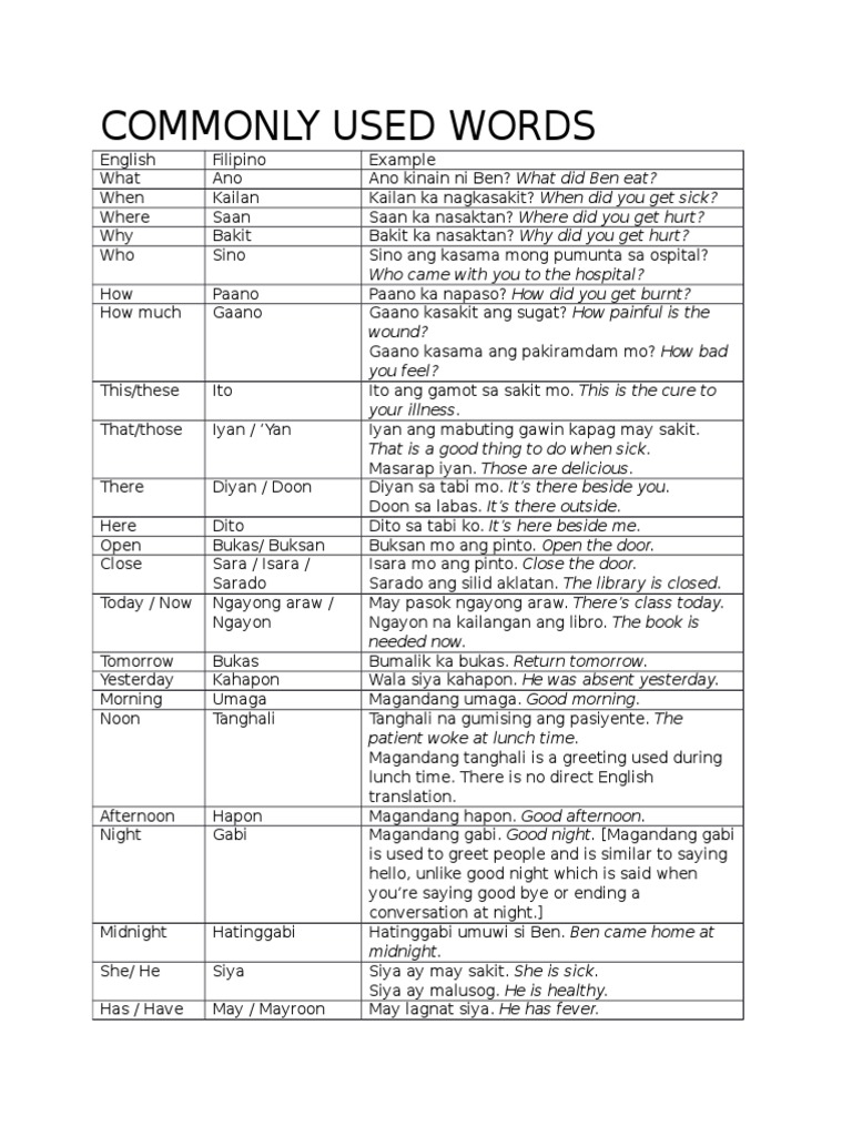 english-to-filipino-translation-of-commonly-used-words-tagalog-language-morphology