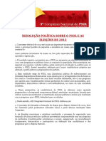  Resolução Política Sobre o PSOL e as Eleições 2012