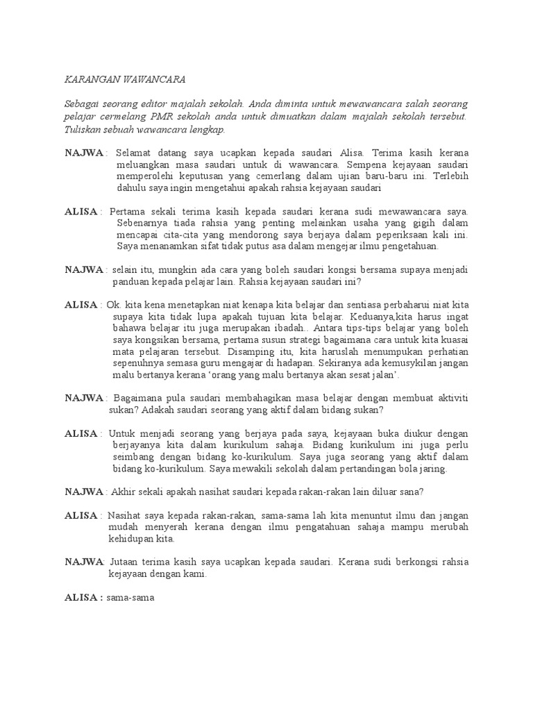 Karangan Wawancara Pdf