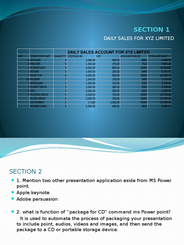 Sales Data Presentation Overview | PDF
