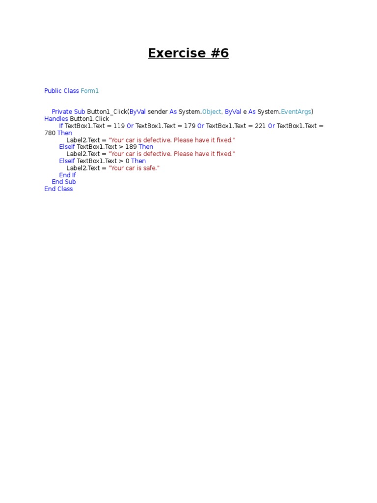 Exercise 6 | PDF | Computers