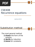 18370 Lecture12!12!17458 Solving Recurences