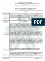 Infome Programa de Formación Titulada Sistemas