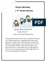 Parent Meeting For 4 Grade Parents