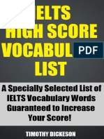 IELTS High Score Vocabulary List 2013