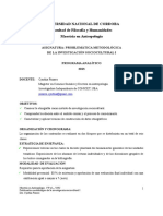 Programa 2013 Pizarro Metodología de la investigación antropológica I
