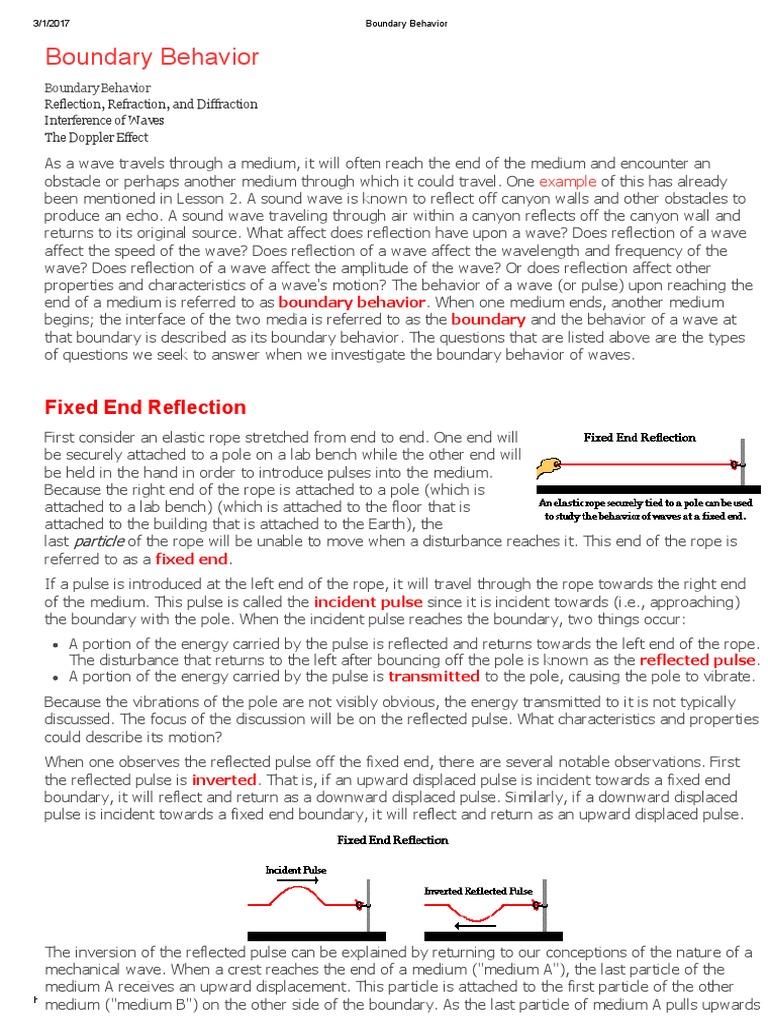 Boundary Behavior.pdf | Wavelength | Waves