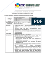 Standar Operasional Prosedur Lpse Lahat: Registrasi Dan Verifikasi Pengguna Spse