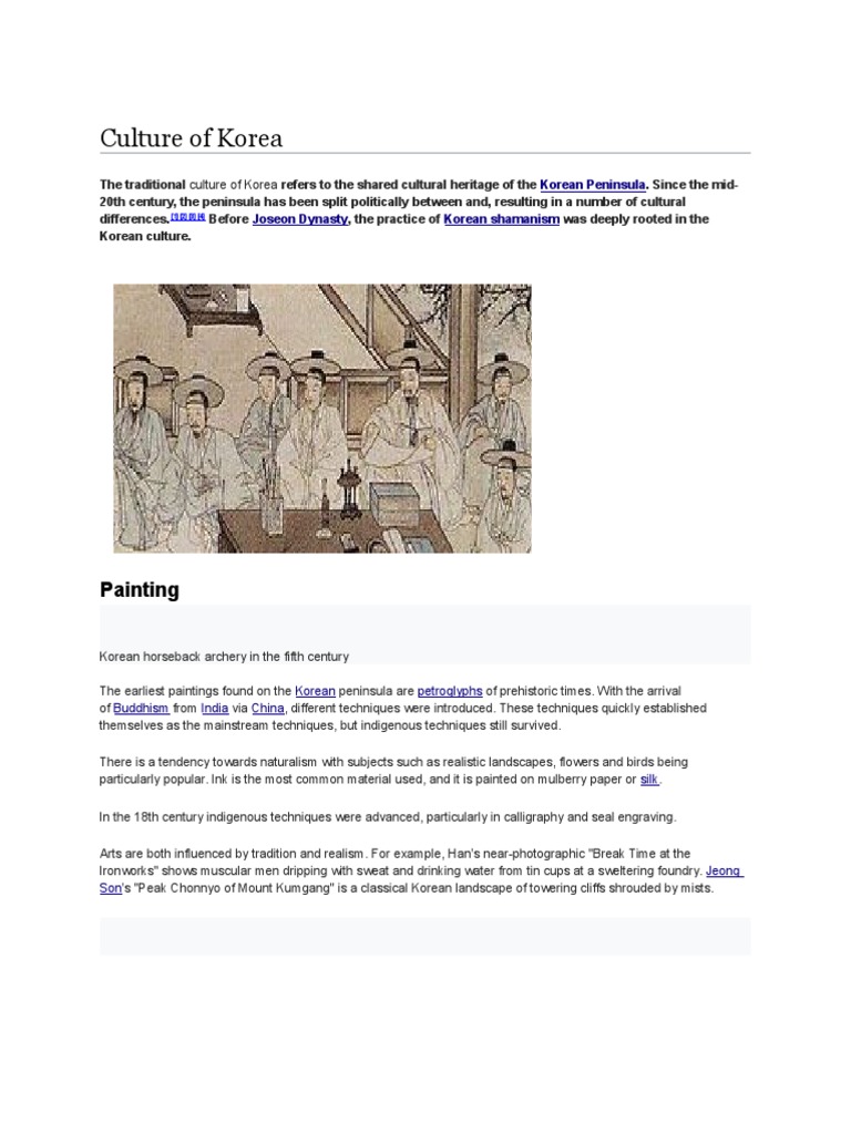 Culture Of Korea Pdf Korea Myanmar