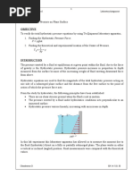 Total Hydrostatic Pressure On Plane Surface