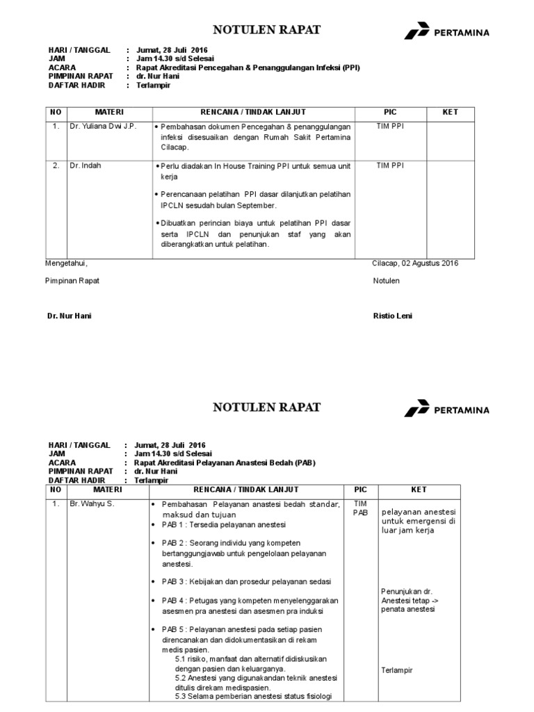 Notulen Rapat Akreditasi PPI dan PAB | PDF