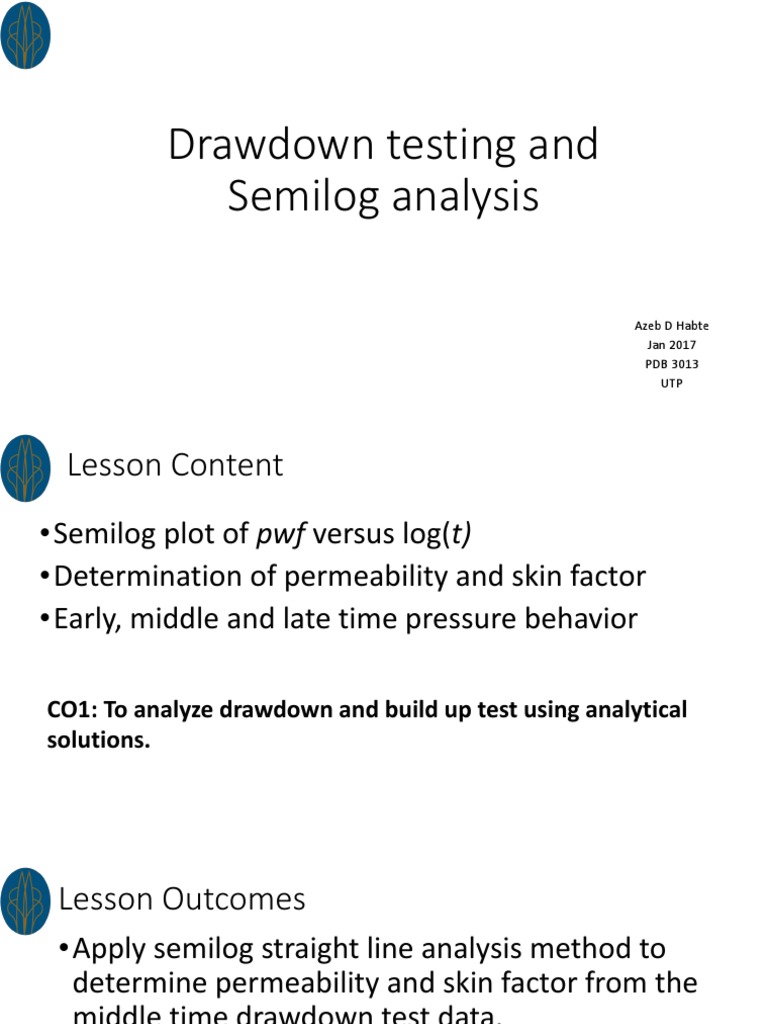 Drawdown Testing and Semilog Analysis | PDF | Petroleum Reservoir ...