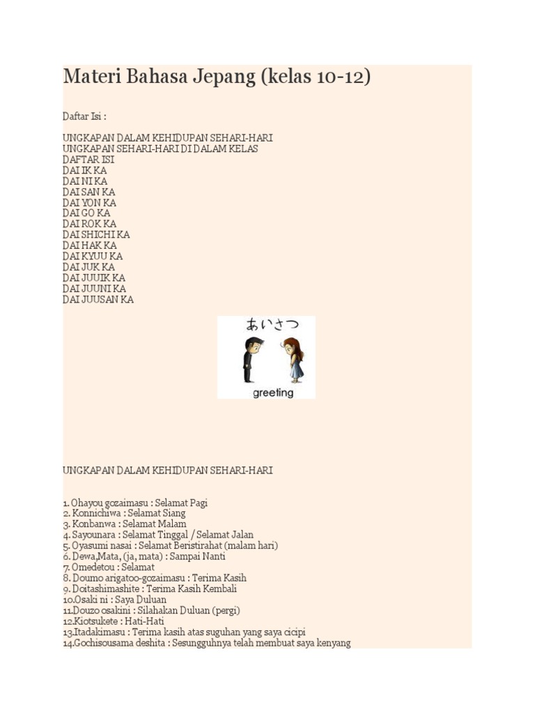 Materi Bahasa Jepang