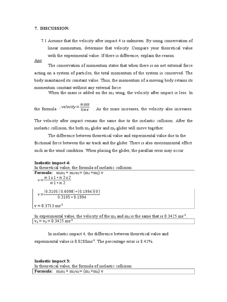 Dynamic Discussion Collision PDF Collision Momentum