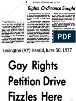 Effort to spur gay rights in Kentucky, 1977