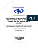 Procedimiento para Formular La Denuncia Oral Por Maltrato Al Medio Ambiente