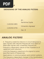 Eee Cad Lab: Designing of The Analog Filters