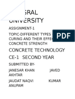 Integral University: Concrete Technology CE-1 Second Year