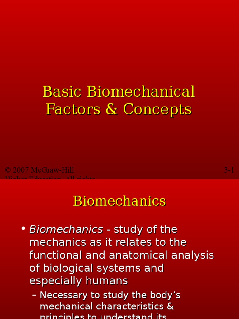 Chapter 3 Biomechanics KINE 3300 | PDF | Friction | Torque