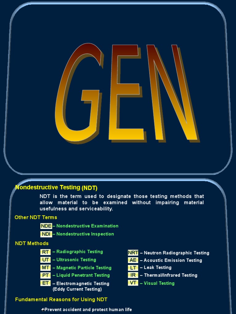 General NDT Basic | PDF | Nondestructive Testing | Casting (Metalworking)