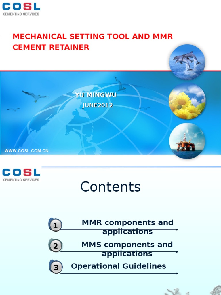 Sjs Mechanical Setting Tool and MMR Cement Retainer | PDF | Tension ...
