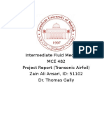 Intermediate Fluid Mechanics MCE 482 Project Report (Transonic Airfoil) Zain Ali Ansari, ID: 51102 Dr. Thomas Gally