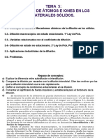 Tema 5: Difusión de Átomos E Iones en Los Materiales Sólidos