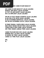 Am Un Cantec Pentru Nas