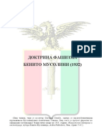 Benito Musolini - Doktrina Fasizma