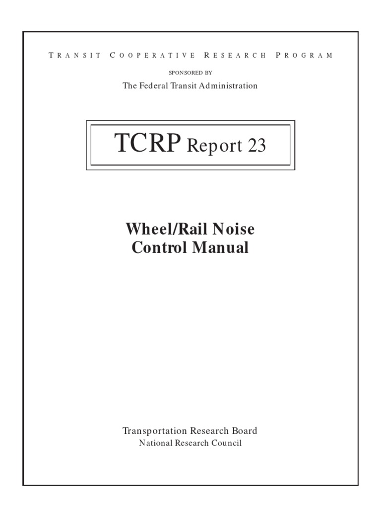 TCRP Wheel Rail Noise Report PDF Sound Acoustics