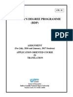 Bachelor'S Degree Programme (BDP)