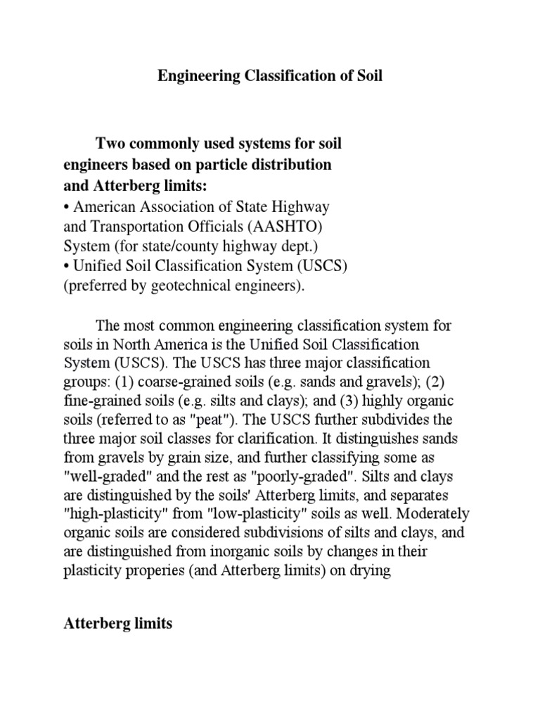 Engineering Soil Classification Systems | PDF | Horticulture And ...