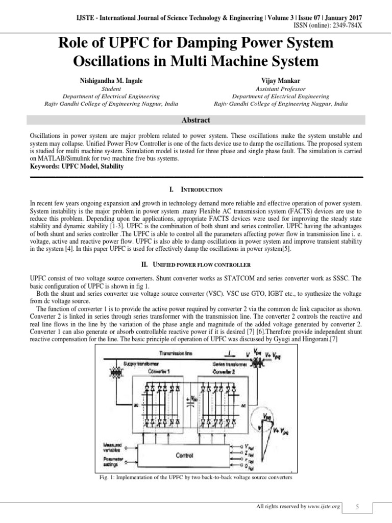 UPFC's Role in Damping Power Oscillations | PDF | Electric Power System ...