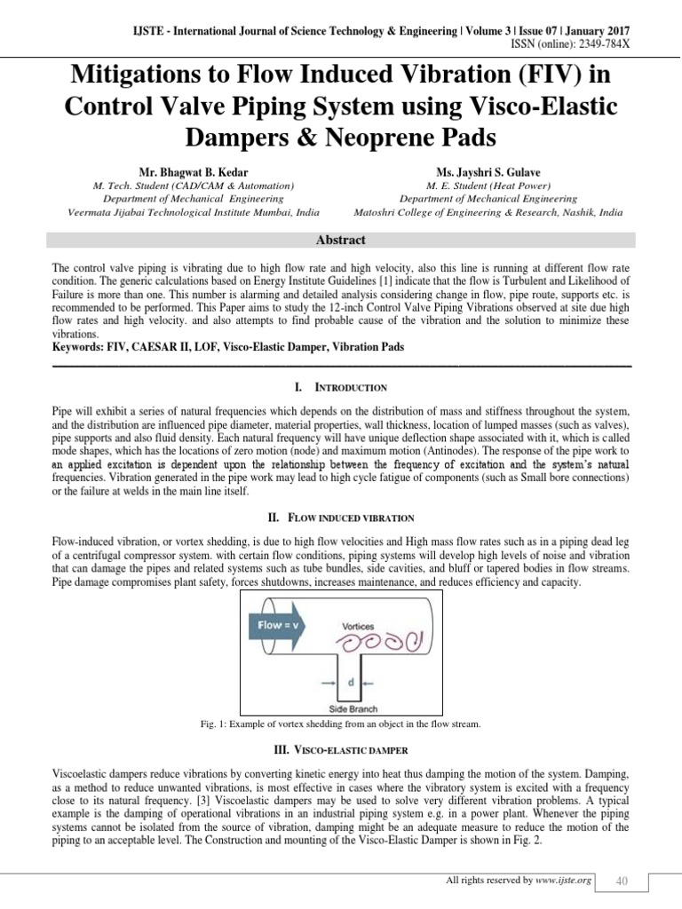 FIV Mitigation in Valve Piping Systems | PDF | Fluid Dynamics ...
