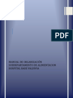 Manual de Organización Subdepartamento de Alimentacion Hospital Base Valdivia