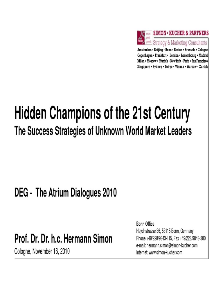 Hidden Champions: Success Strategies Unveiled | PDF | Research And
