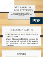 Post Partum Complications: Thrombophlebitis, Mastitis, Postpartum Blues, Depression and Psychosis