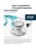 4 Major Types of Operational Waste That Hospital Employees Must Eliminate