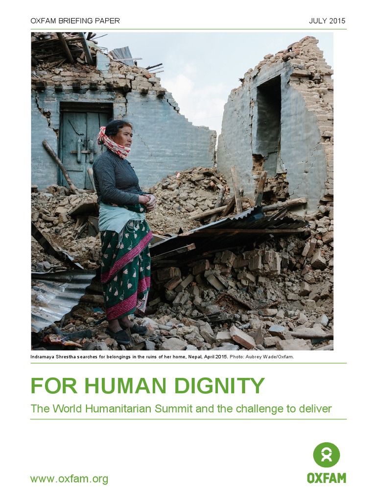 For Human Dignity: The World Humanitarian Summit and The Challenge To ...