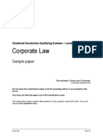 Corporate Law - Sample Paper