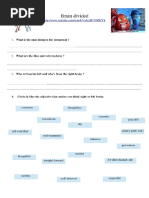 Brain Divided: 4. Circle in Blue The Adjective That Makes You Think Right or Left Brain