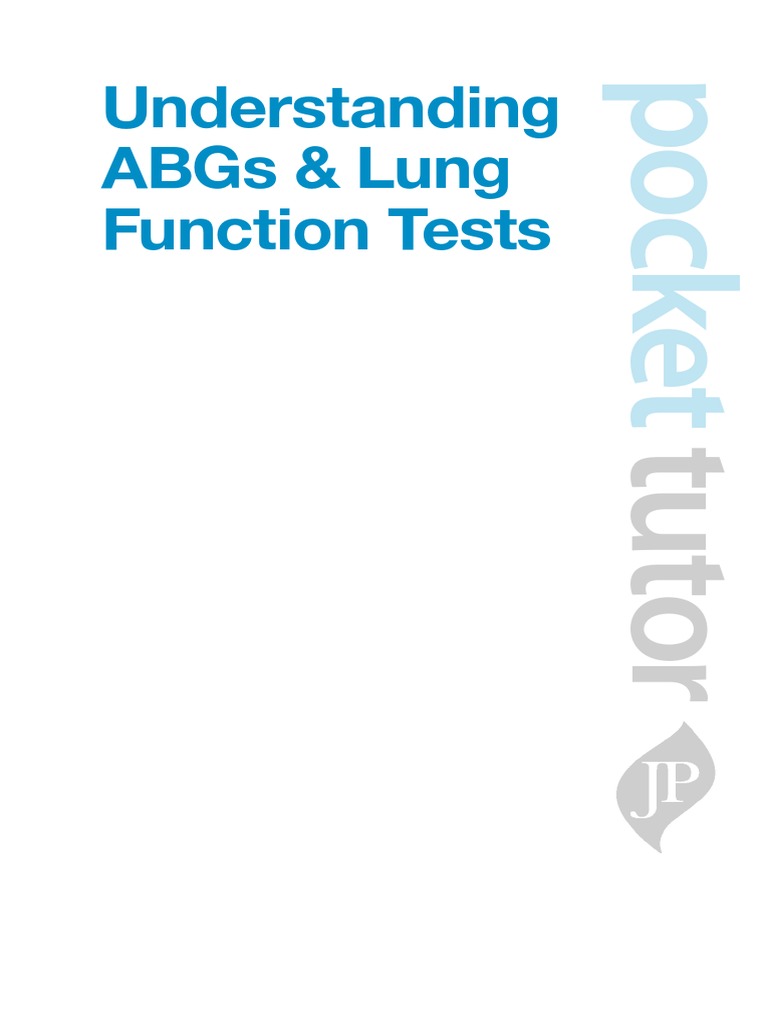 Pocket Tutor Understanding ABGs and Lung Function Tests PDF