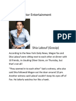 Actor Entertainment: Shia Labouf (Gossip)