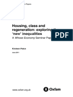 Housing, Class and Regeneration: Exploring The New' Inequalities