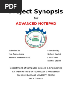 Project Synopsis: Advanced Notepad