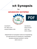 Project Synopsis: Advanced Notepad